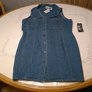 Size medium Long denim dress.     349